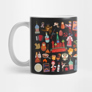 Russia Travel Icons Mug